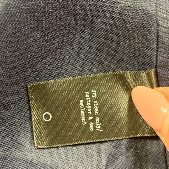 Rag & Bone Navy Blue & Black Pointed Collar Pea Coat - Picture 9 of 13